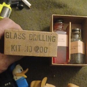 Vintage 1950s Glass Cutting Kit Bottle Cutting Copound Bottle Glass Drilling Abr